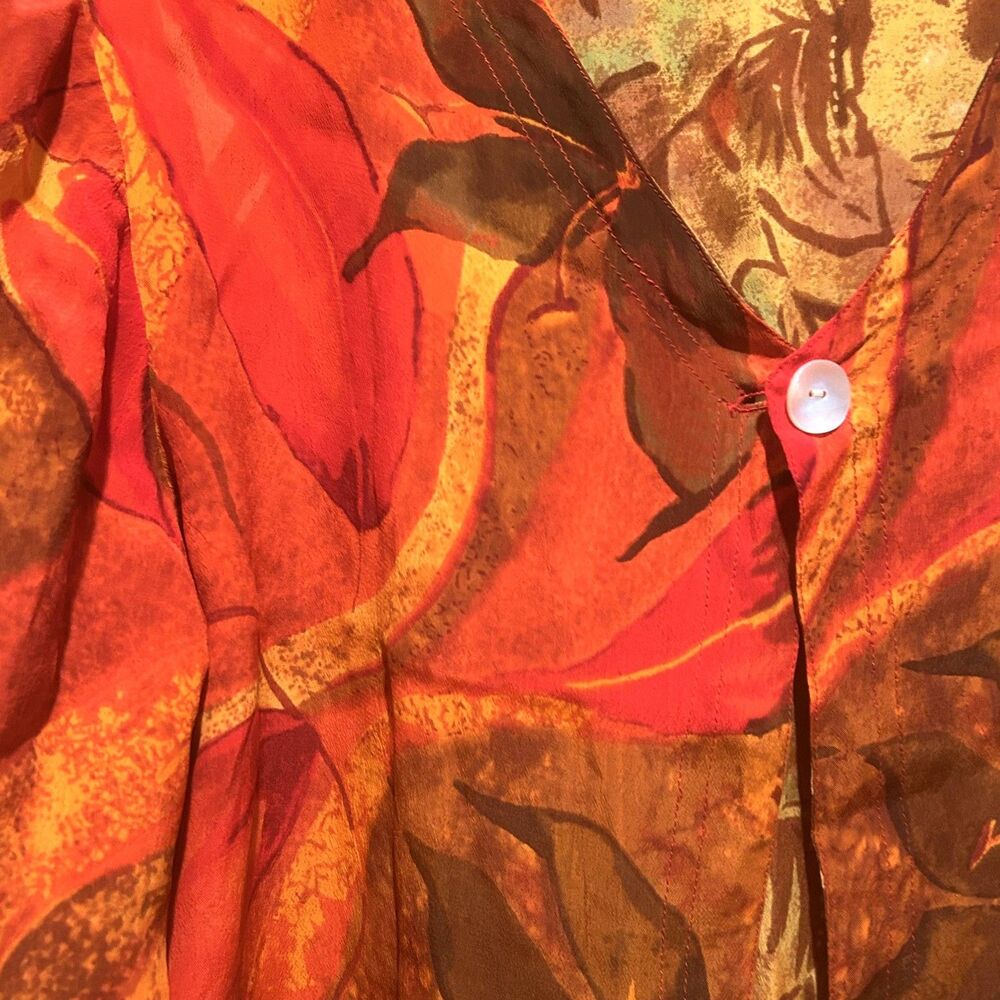 Phool Womens Artsy Lightweight Jacket-Colorful Art to Wear-Sz M-Leaf Print - Picture 5 of 9